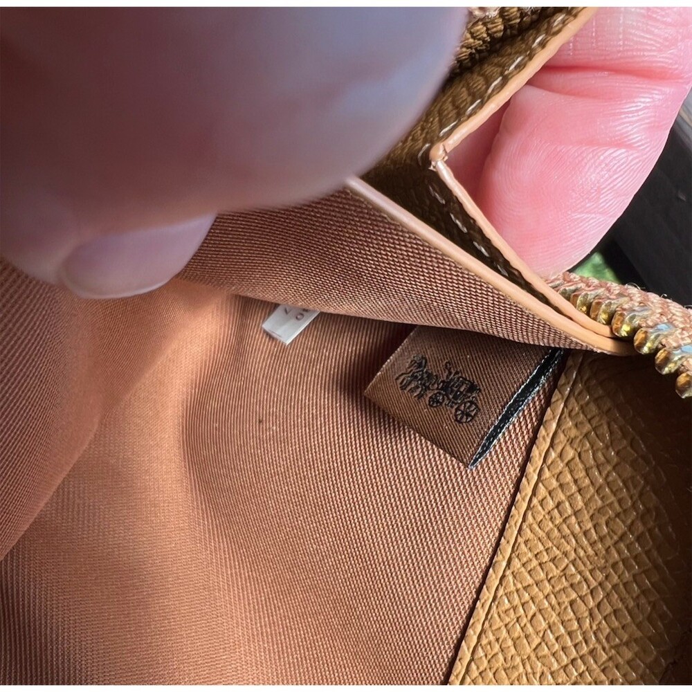 COACH Long Zip-Around Wallet Pebble Leather BROWN with GOLD Hardware AUTHENTIC - Picture 12 of 12